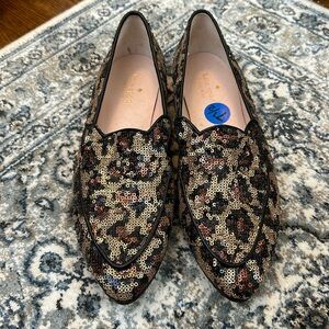 Kate spate leopard sequin flats nwob 7.5